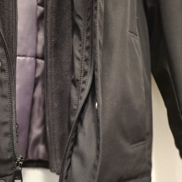 New Black Calvin Klein long coat jacket water repellant removable hood CMH01362 - Picture 10 of 10